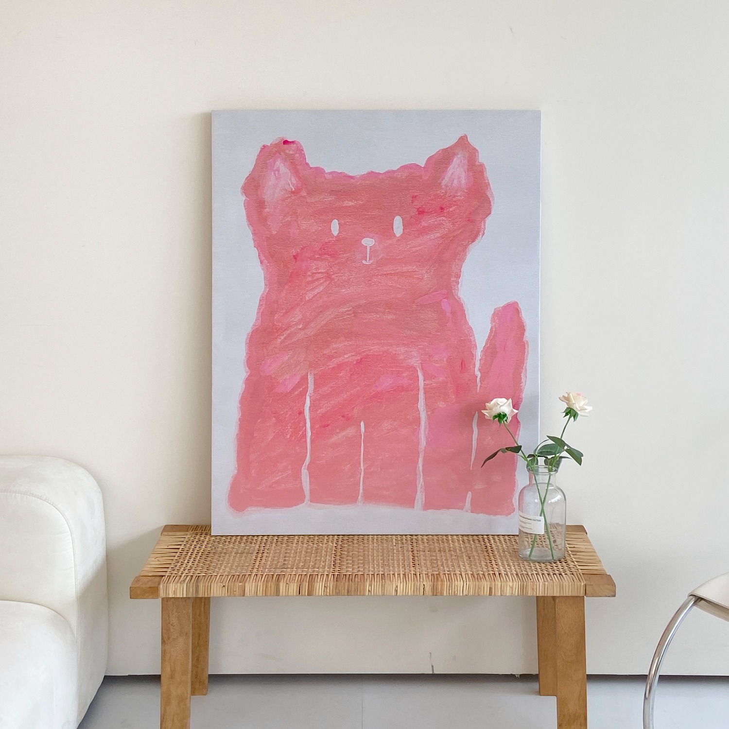 Sky dog , cloud cat pink artwork