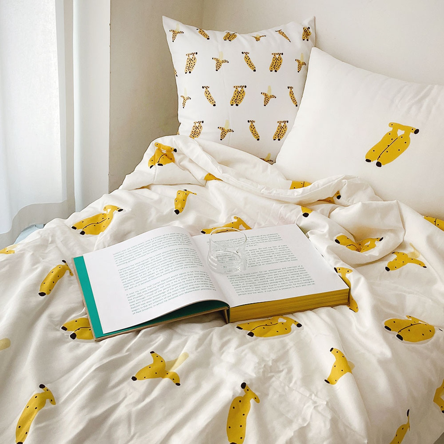 [drawing AMY] Banana summer bed comforter set