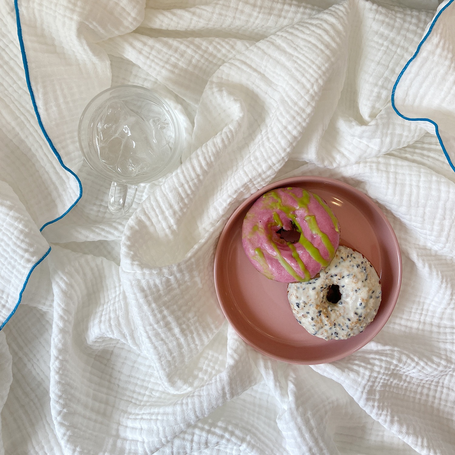[drawing AMY] Candy blue marine gauze bedding